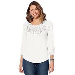 Jamie Gries Macrame Peasant Top 642-991